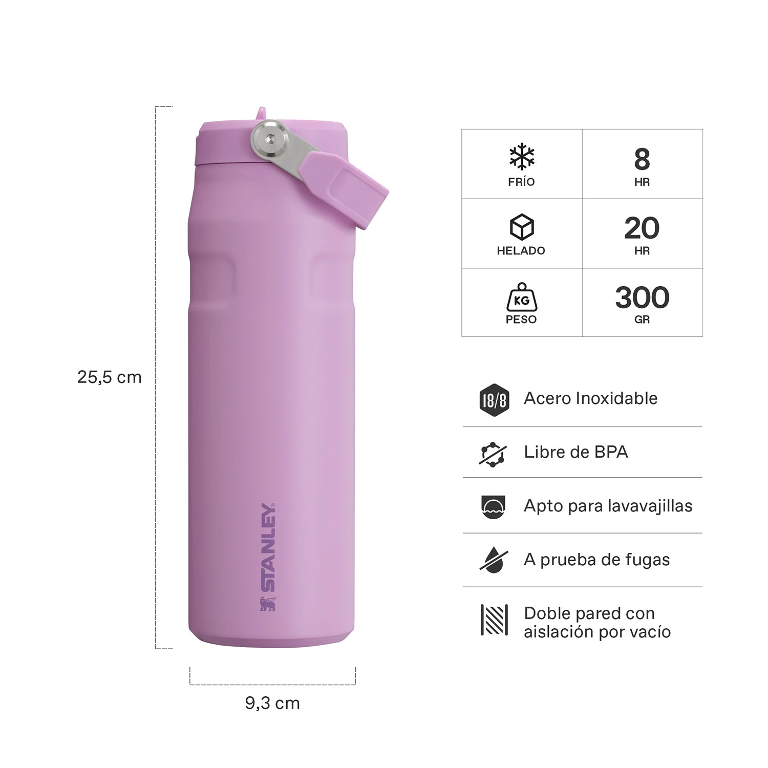 Botella Térmica Stanley Flip Straw Aerolight Lilac | 710 ml