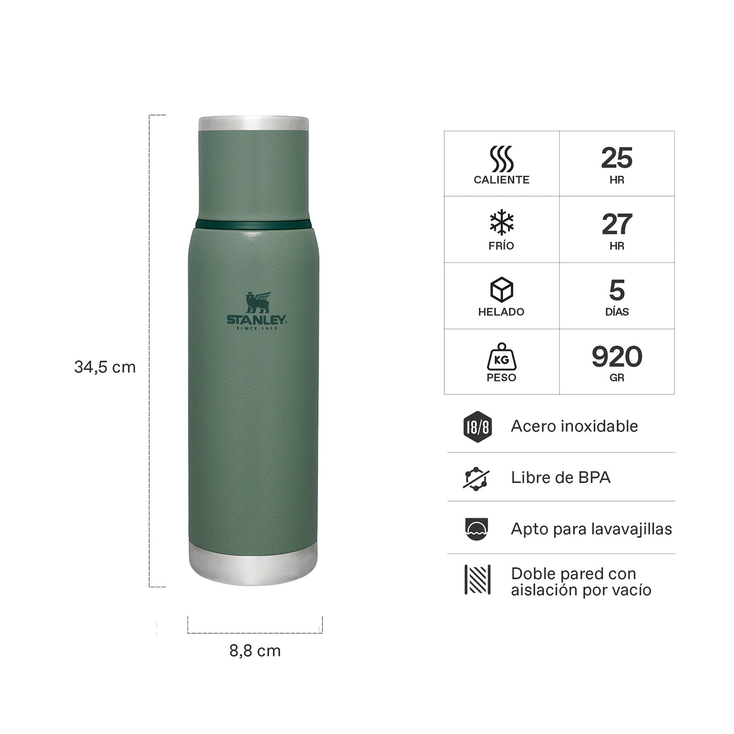 Termo Stanley Adventure To-Go Verde| 1 lt
