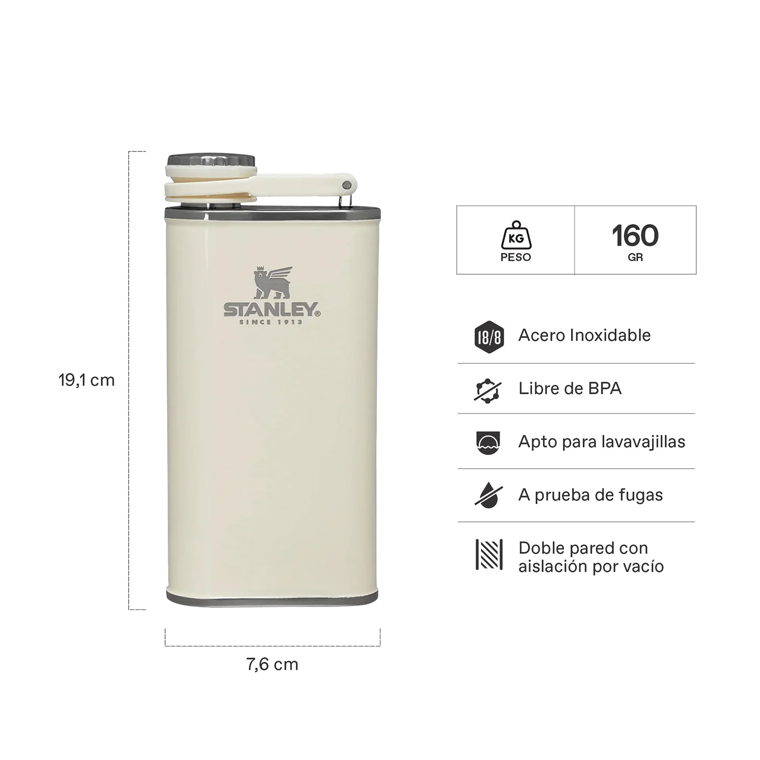 Petaca Stanley Classic Cream Gloss | 236 ml