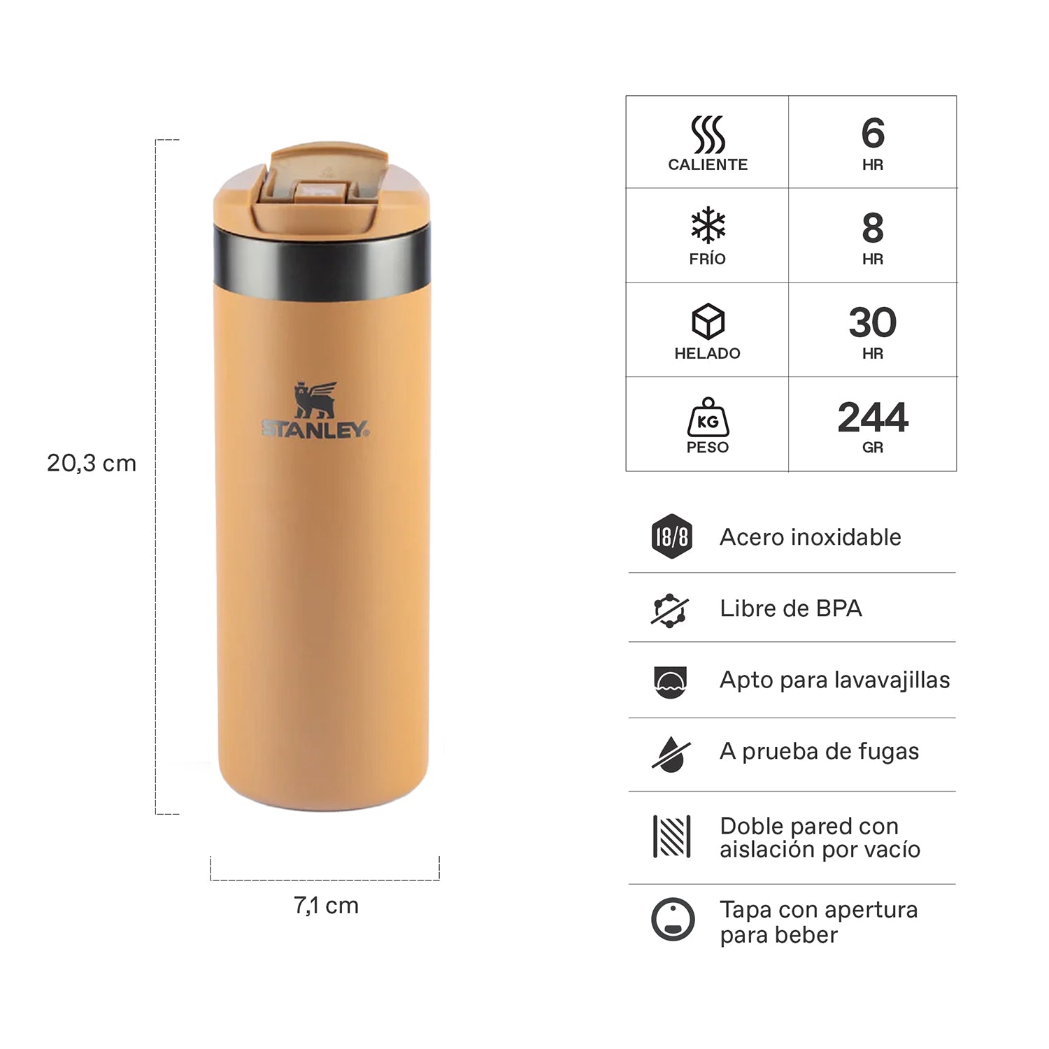 Botella Térmica Stanley Aerolight Camel | 473 ml