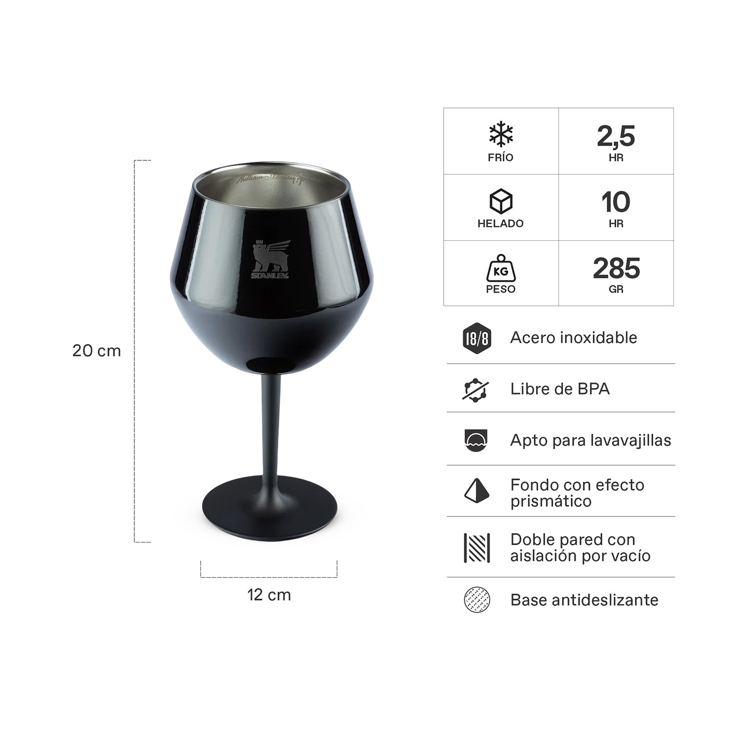 Copa Cóctel Stanley Black Gloss | 414 ml