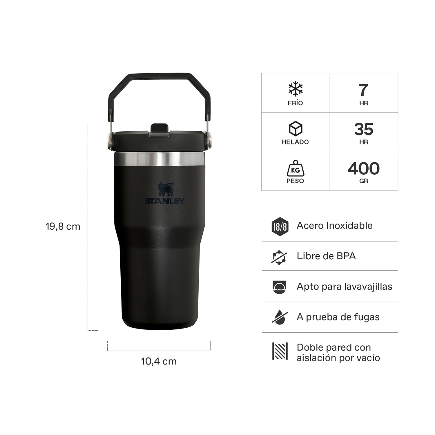 Botella Térmica Stanley Flip Straw 2.0 Black | 591 ml