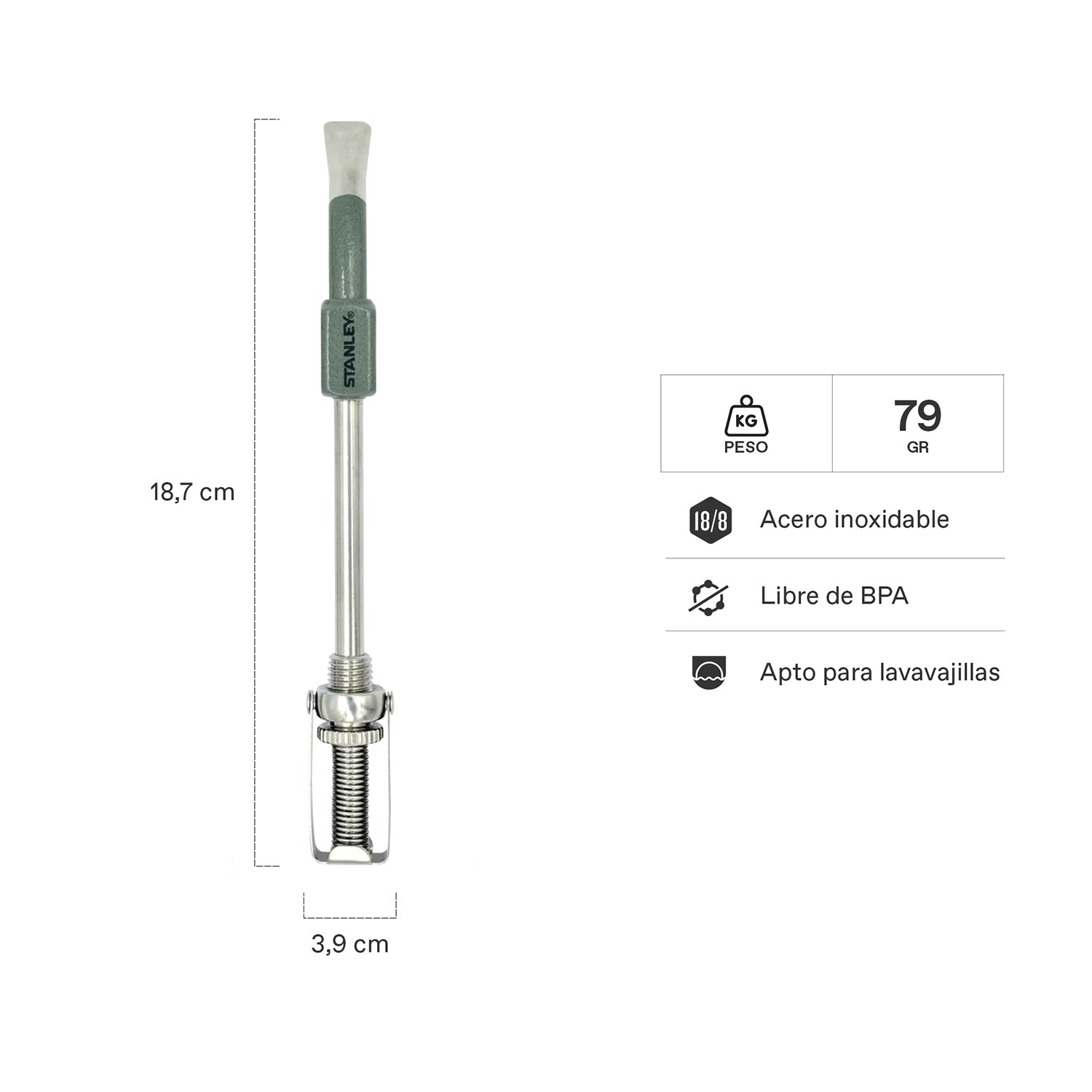 BOMBILLA PARA MATE SPRING VERDE
