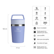Mug cafe Stanley morado 236 ml descriptivo