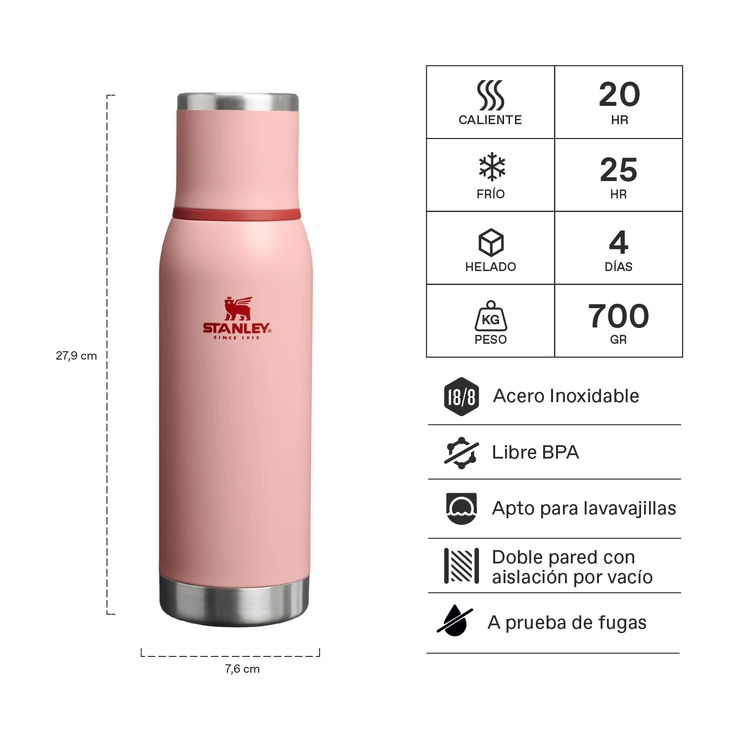 Termo Adventure To-Go Rosado | 750 ml