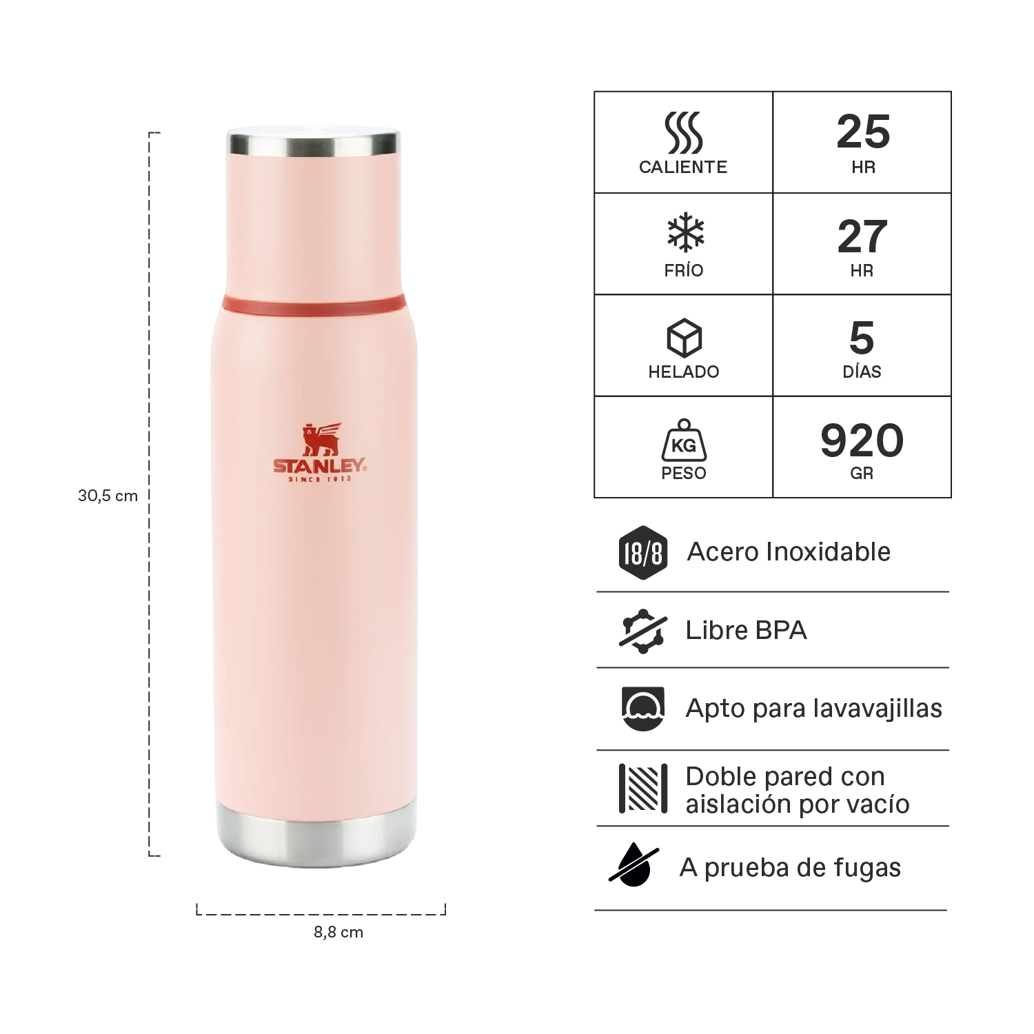 Termo Adventure To-Go Rosado | 1 lt