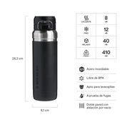 Botella Termica Quick Flip Stanley Black 2.0 | 709 Ml