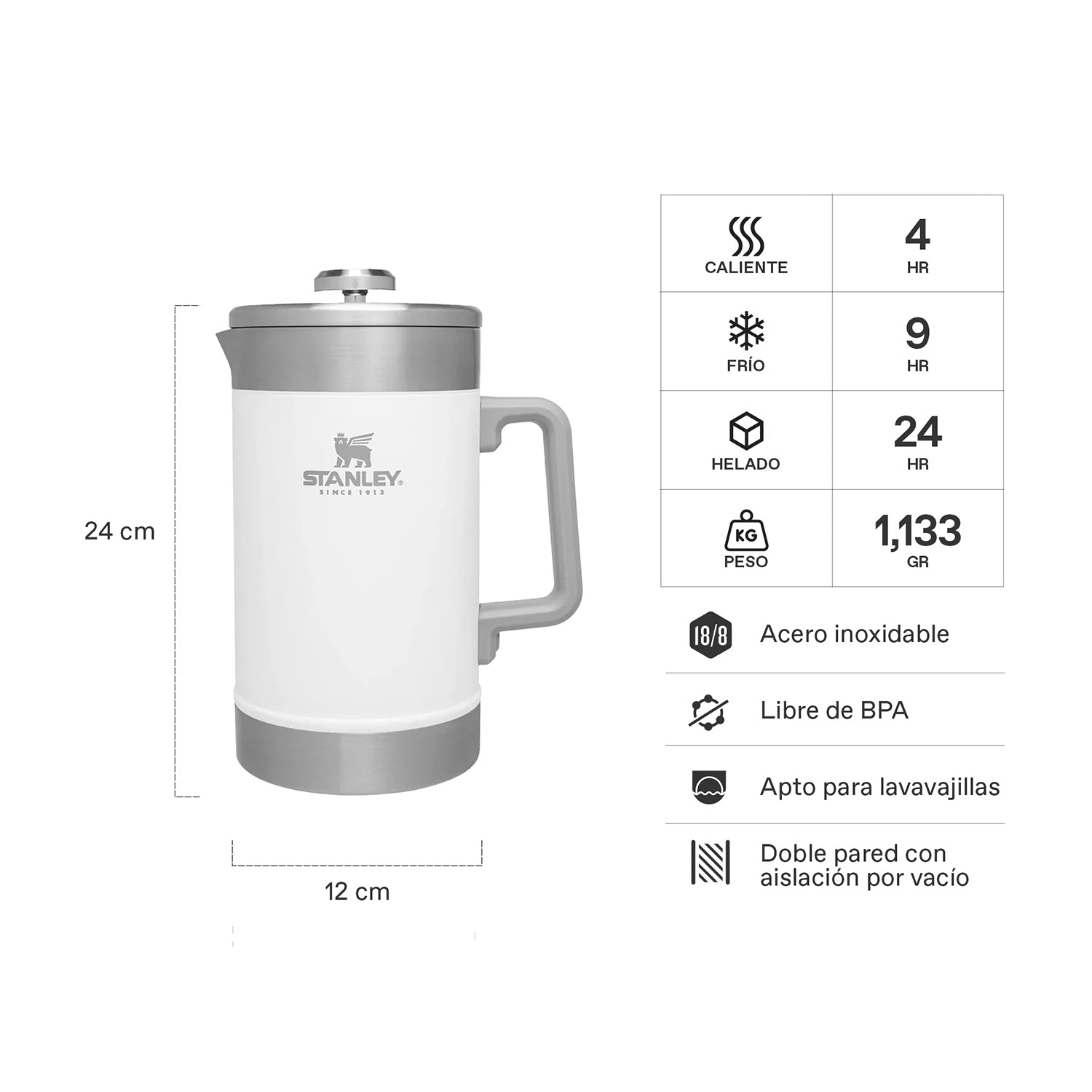 Cafetera French press Classic Blanco | 1.4 lt