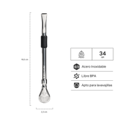 Bombilla para Mate de Cuchara Negra 2.0