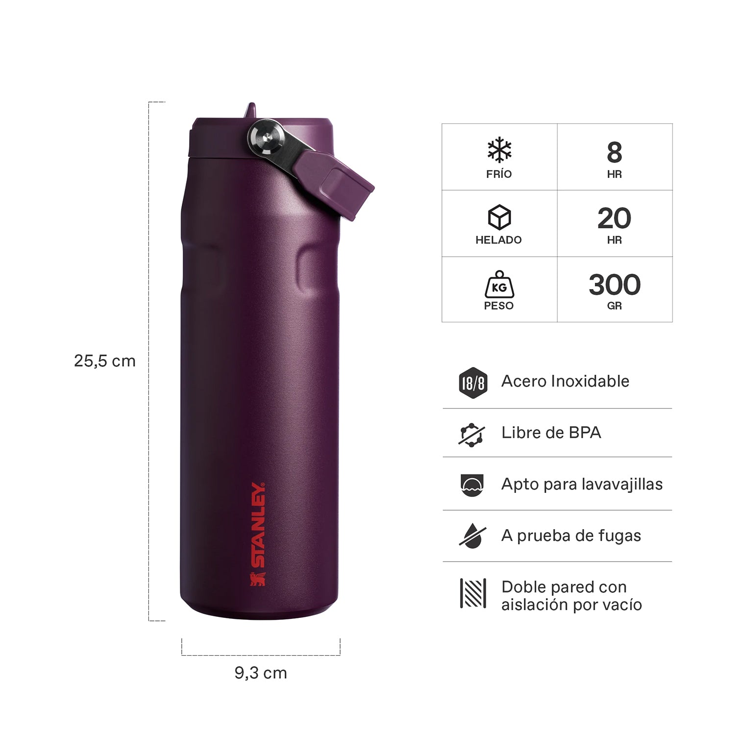 Botella Térmica Stanley Flip Straw Aerolight Plum | 710 ml