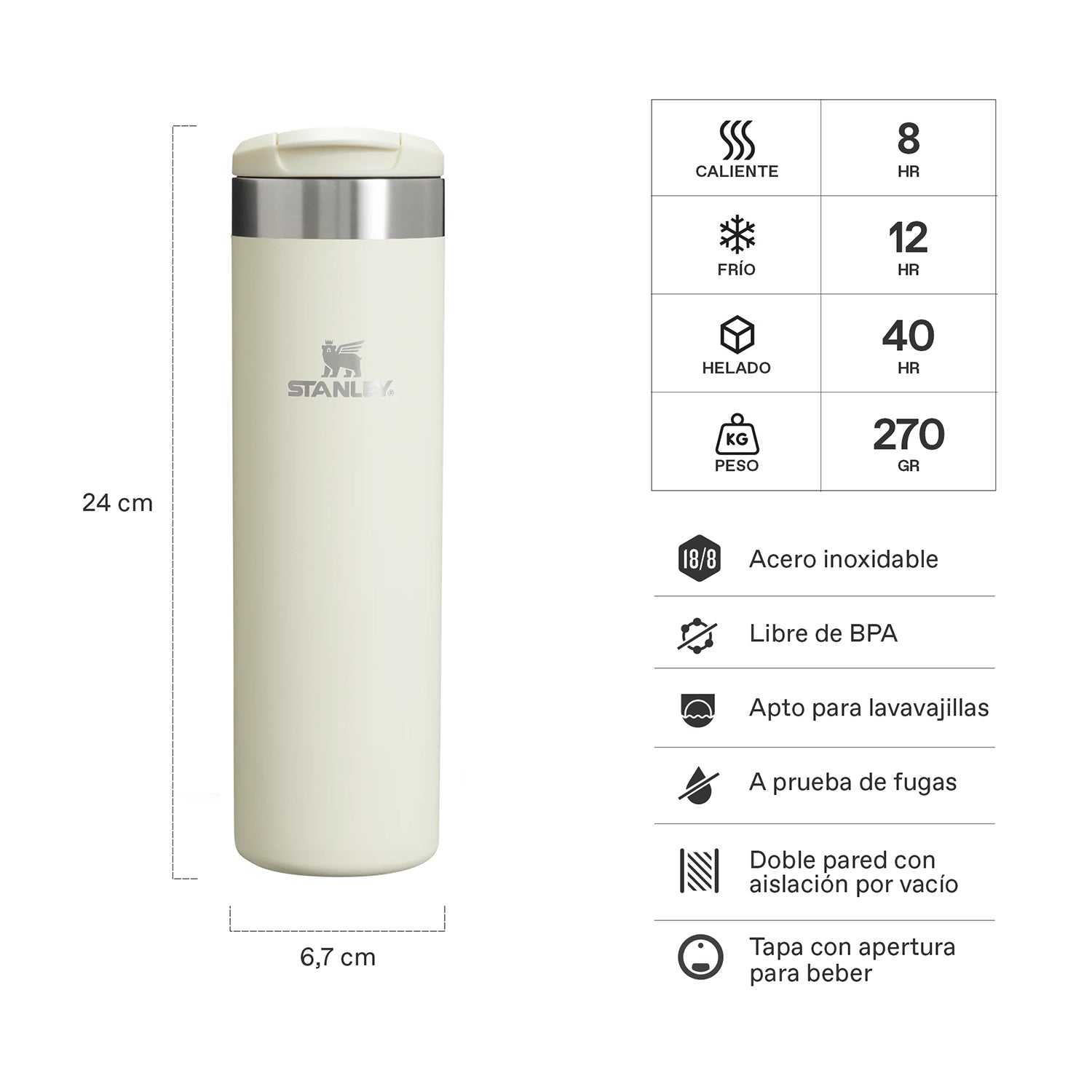 Botella Térmica Stanley Aerolight Cream | 591 ml