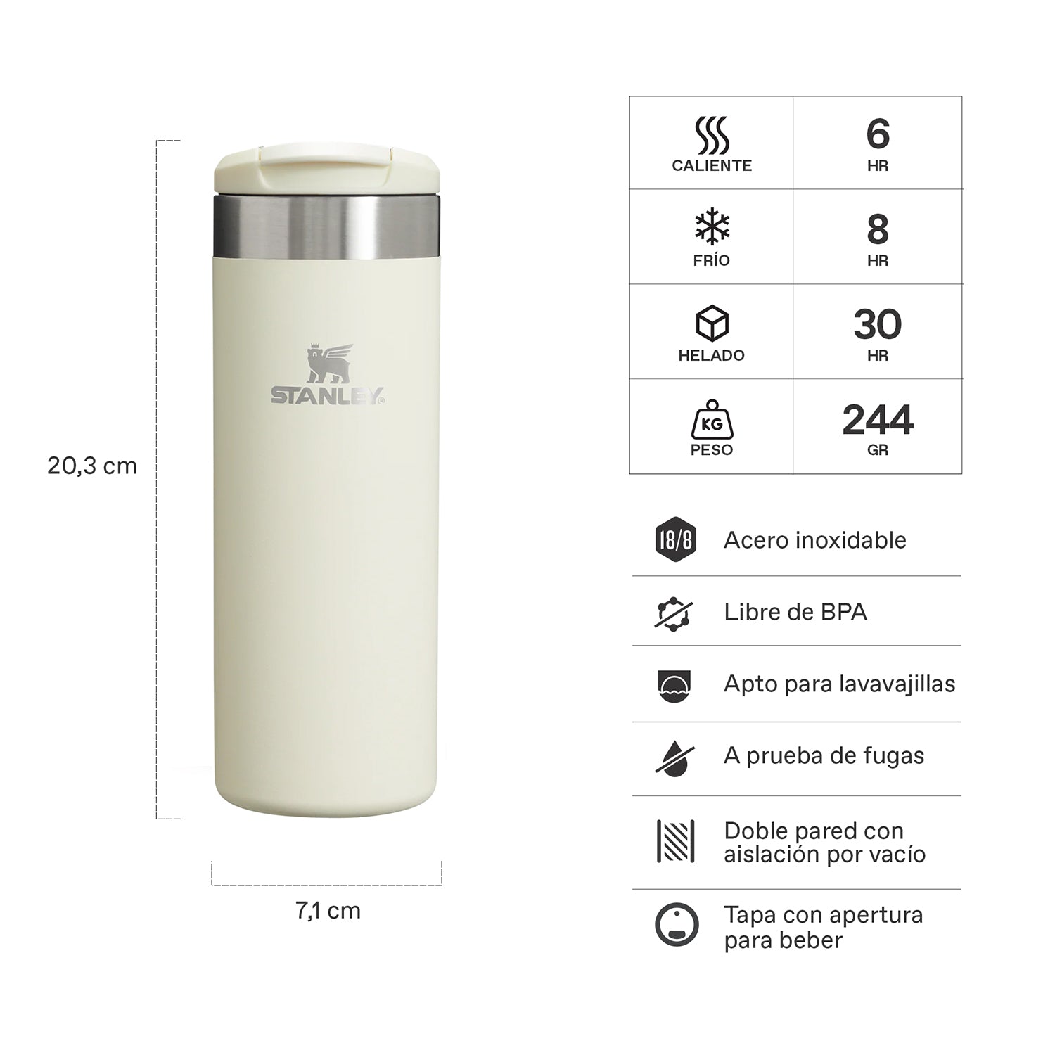 Botella Térmica Stanley Aerolight Cream | 473 ml