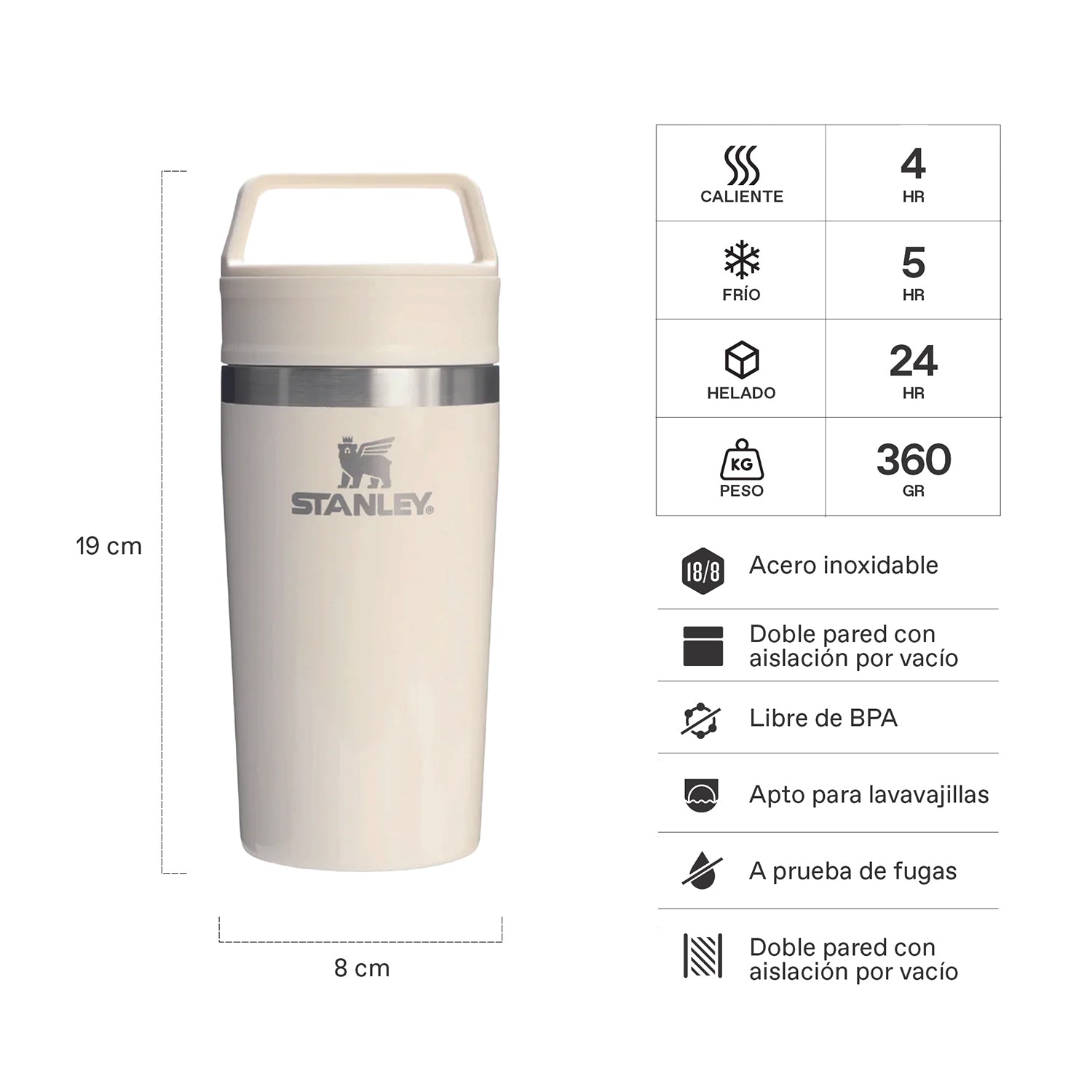 Mug Cafe To Go Cream Gloss | 354 ml