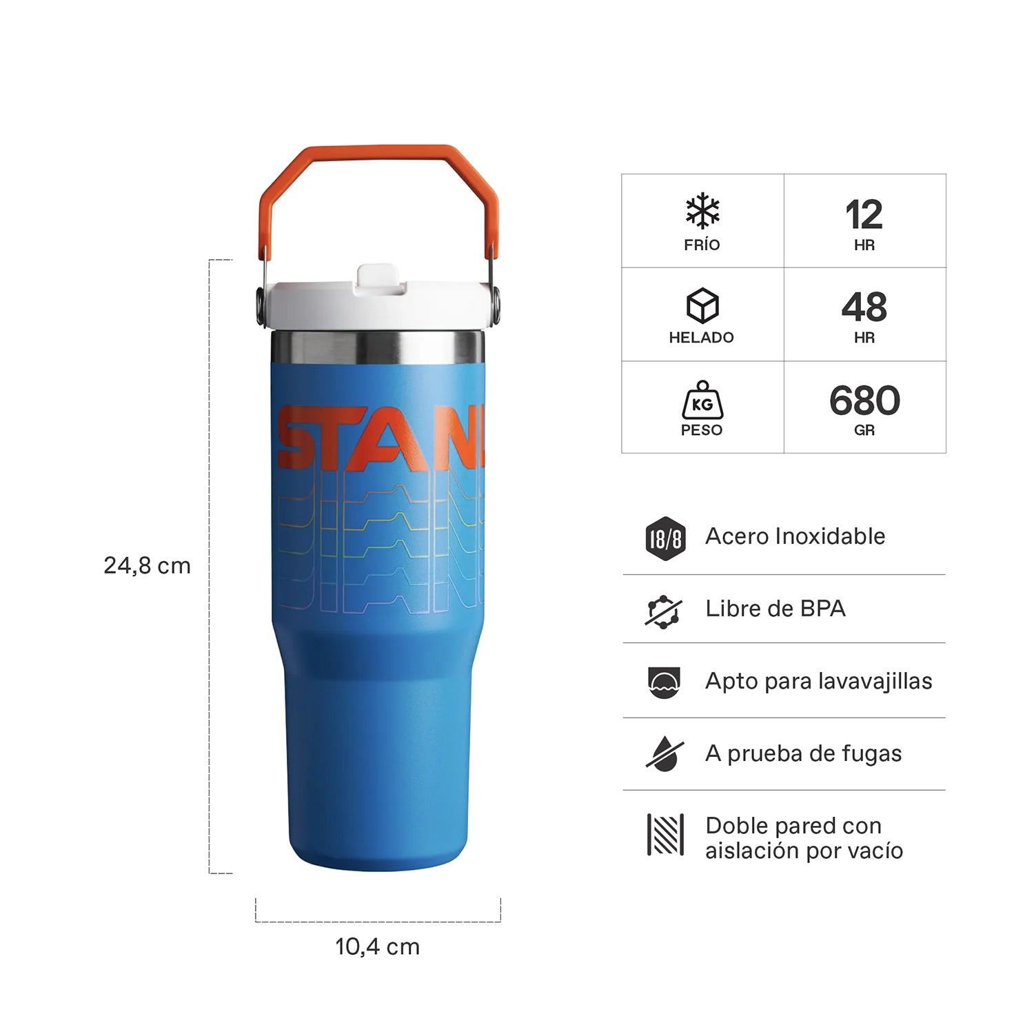 Botella Térmica Stanley Flip Straw Azure Reverb | 887 ml