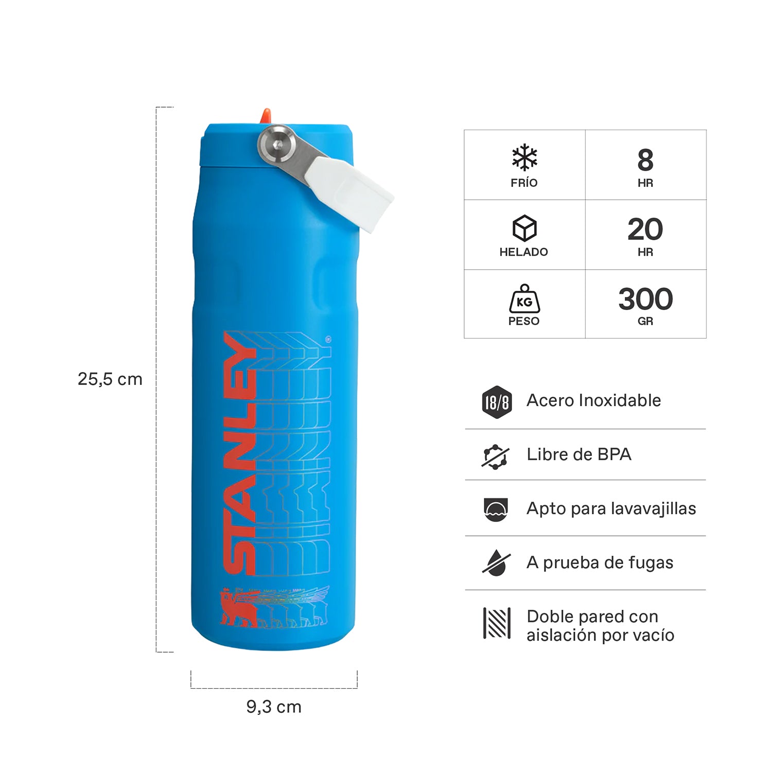 Botella Térmica Stanley Flip Straw Aerolight Azure Reverb | 710 ml