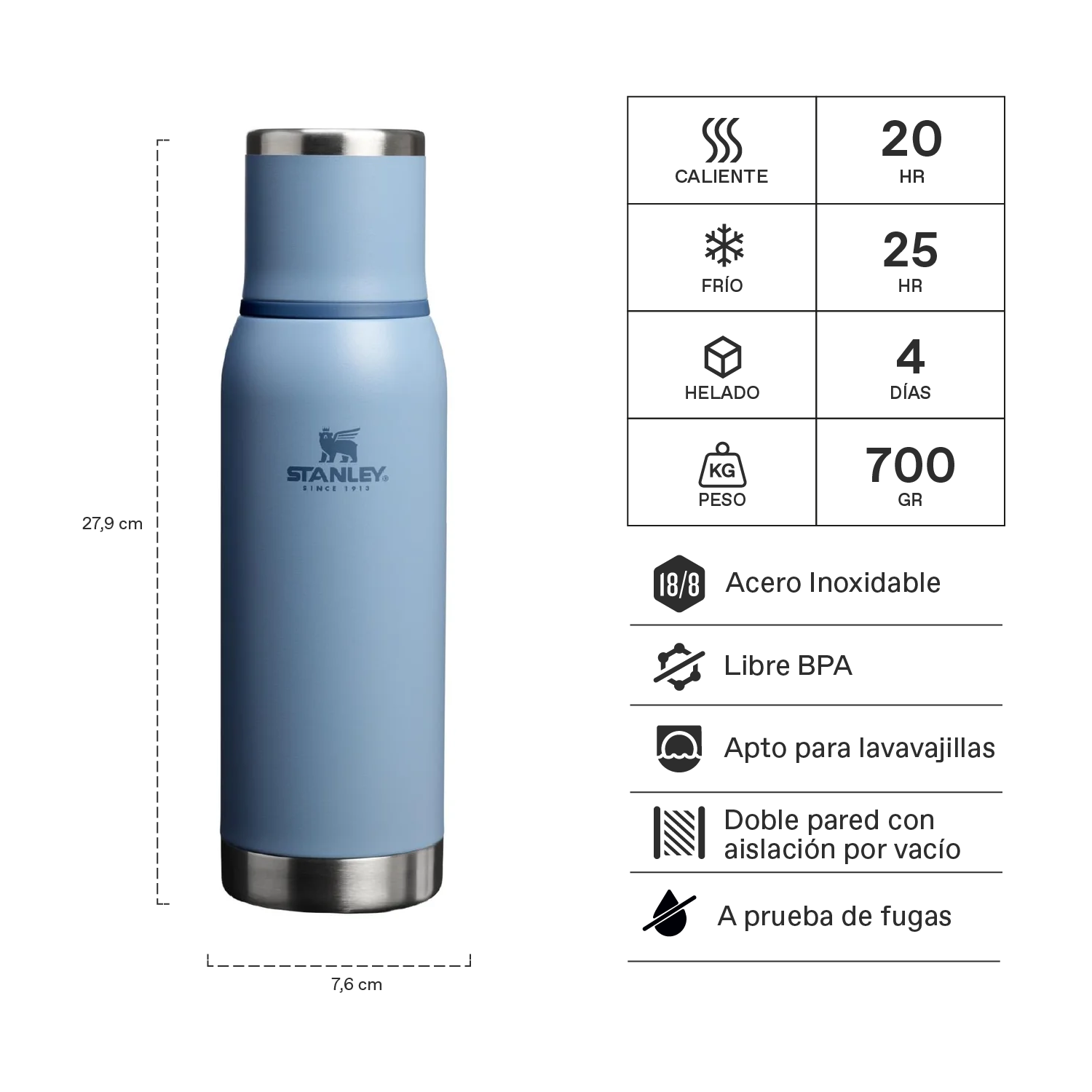 Termo Adventure To-Go Celeste | 750 ml