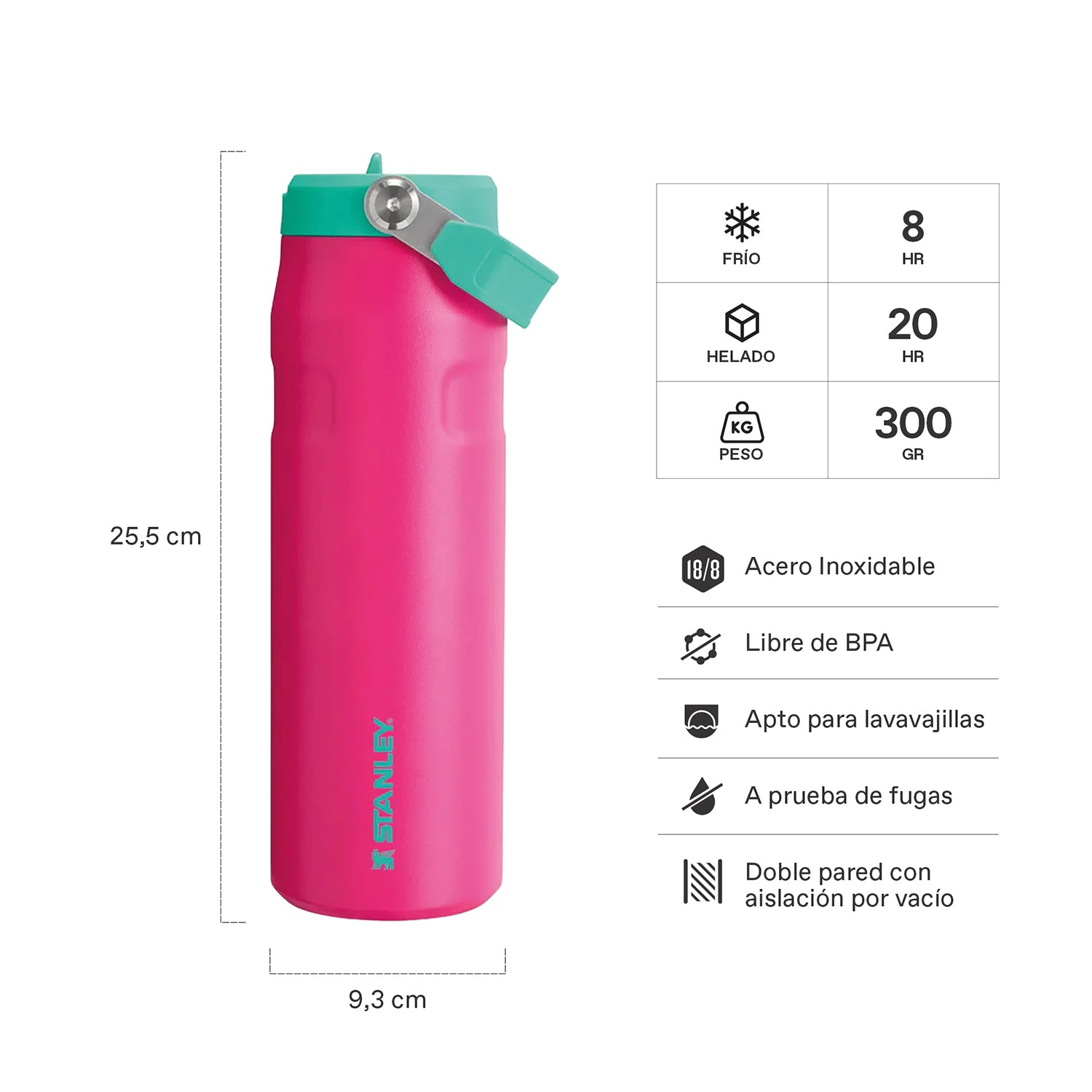 Botella Térmica Stanley Flip Straw Aerolight Passion Pink | 710 ml