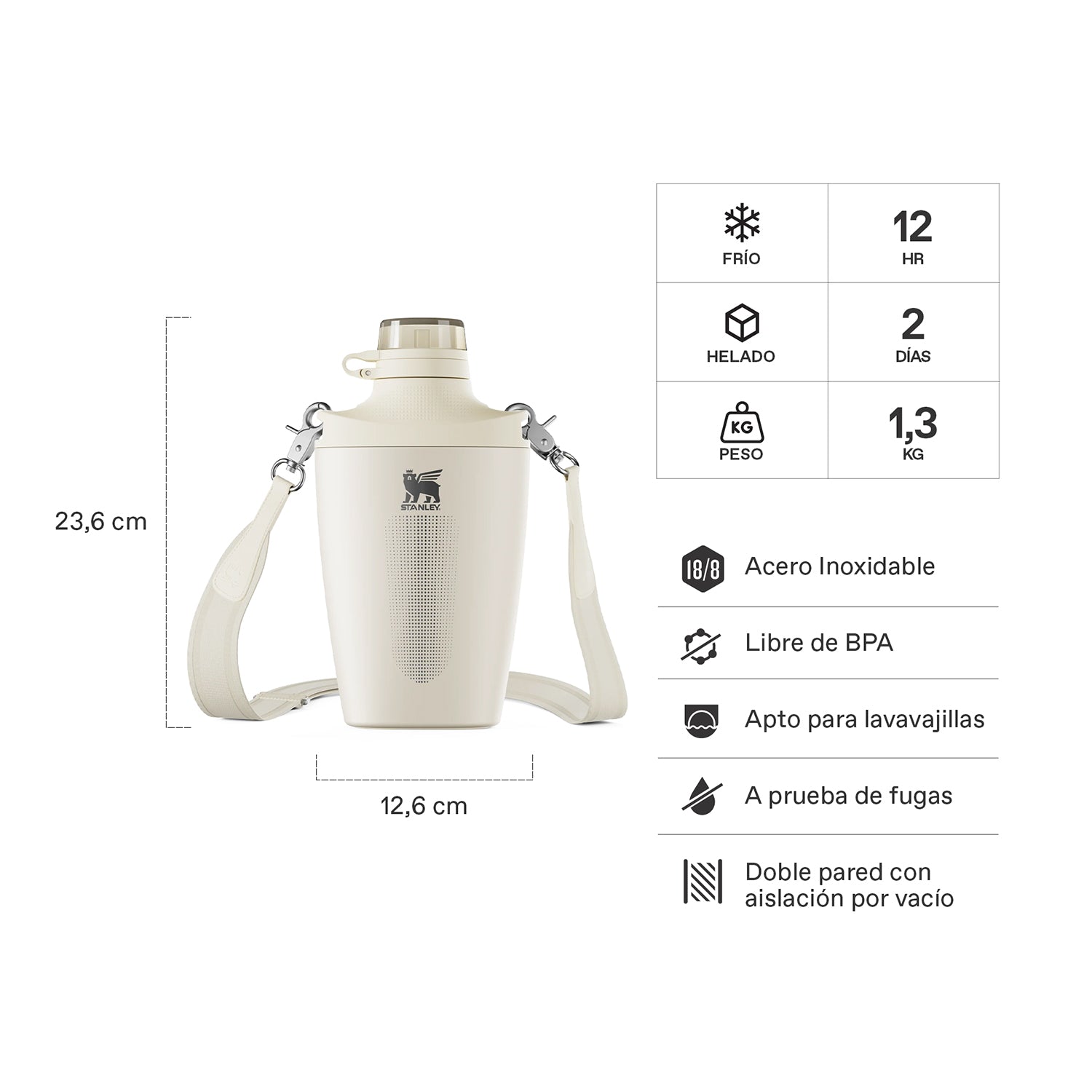 Botella Stanley Cross Bottle Crema | 680 ml