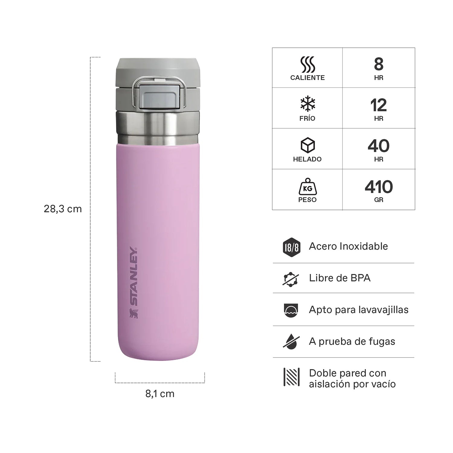 Botella Termica Quick Flip Stanley Lilac | 709 Ml