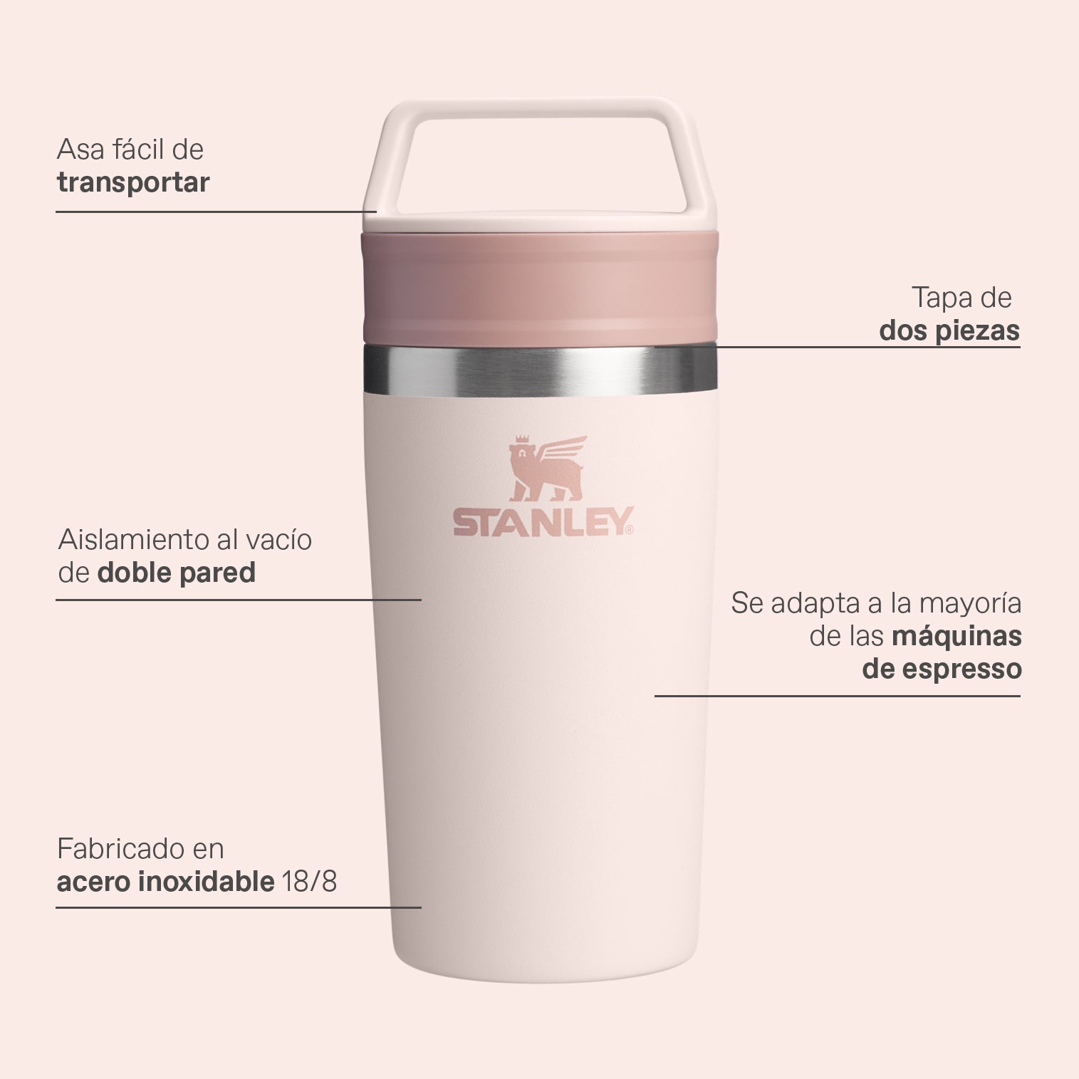 Mug Cafe To Go Rosa Palo | 354 ml