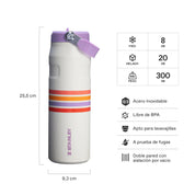 Botella Térmica Stanley Flip Straw Aerolight  Cream Lilac Stripe| 710 ml