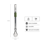 Bombilla para Mate de Cuchara Verde 2.0