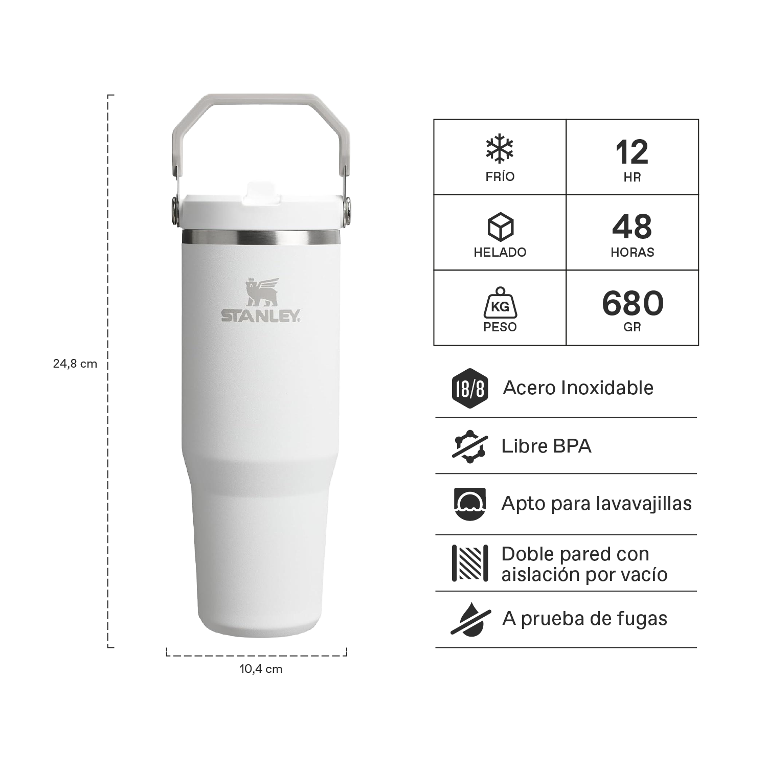 Botella Térmica Stanley Flip Straw 2.0 Frost | 887 ml