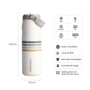 Botella Térmica Stanley Flip Straw Aerolight Cream Ash Stripe | 710 ml