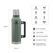 Termo Stanley Classic Verde | 1.4 lt