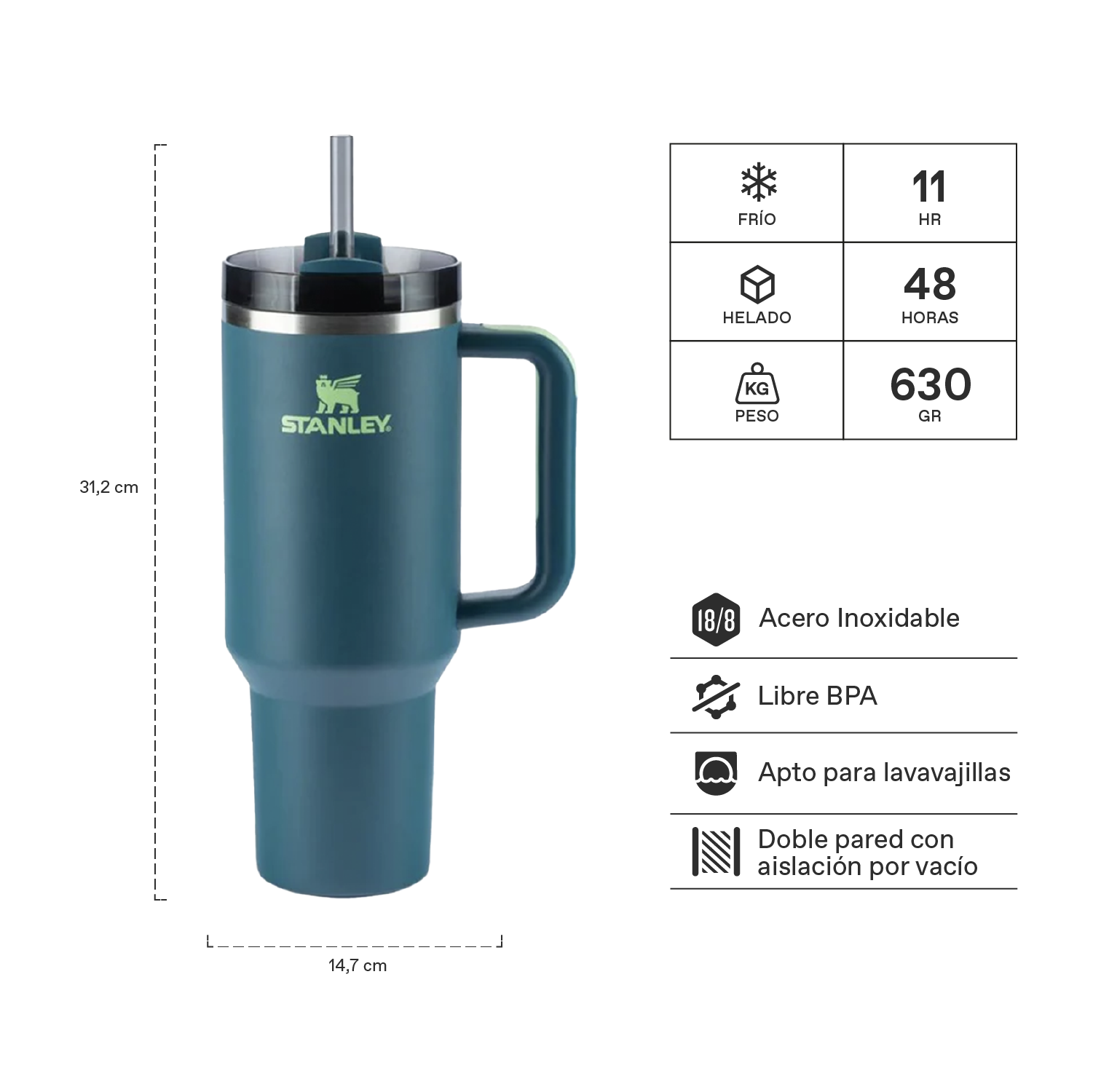 Quencher H2.0 Adventure Coastal Teal | 1.18 lt