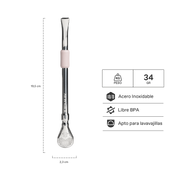 Bombilla para Mate de Cuchara Rosa 2.0