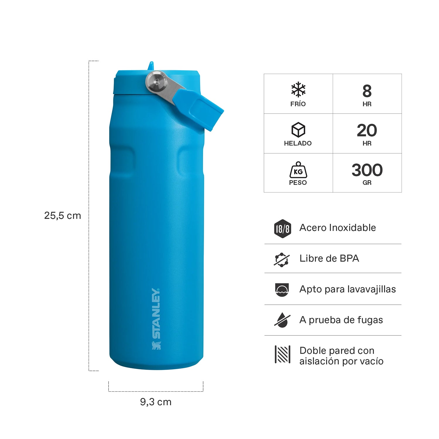 Botella Térmica Stanley Flip Straw Aerolight Azure| 710 ml