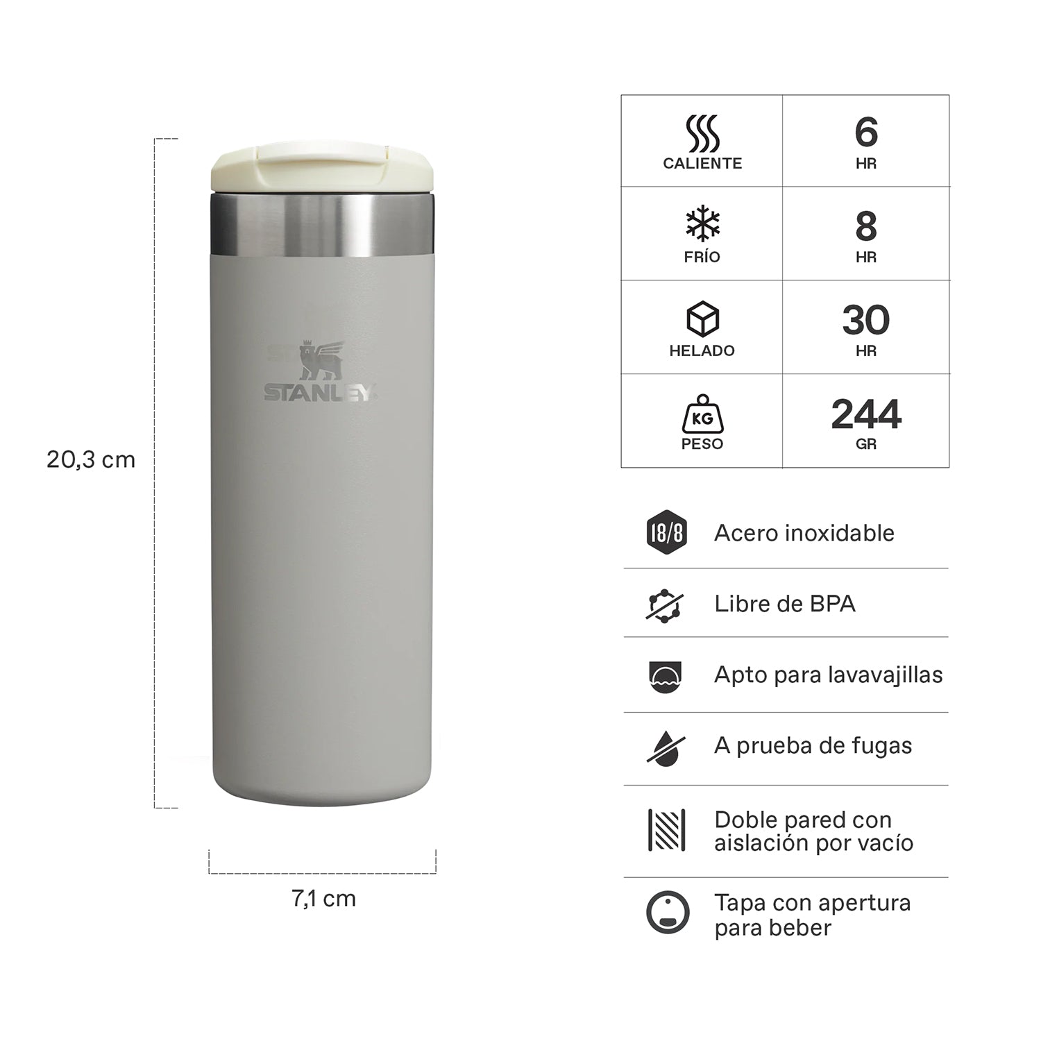 Botella Térmica Stanley Aerolight Ash | 473 ml