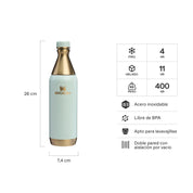 Botella Térmica All Day Slim Gilded Celadon | 591 ml