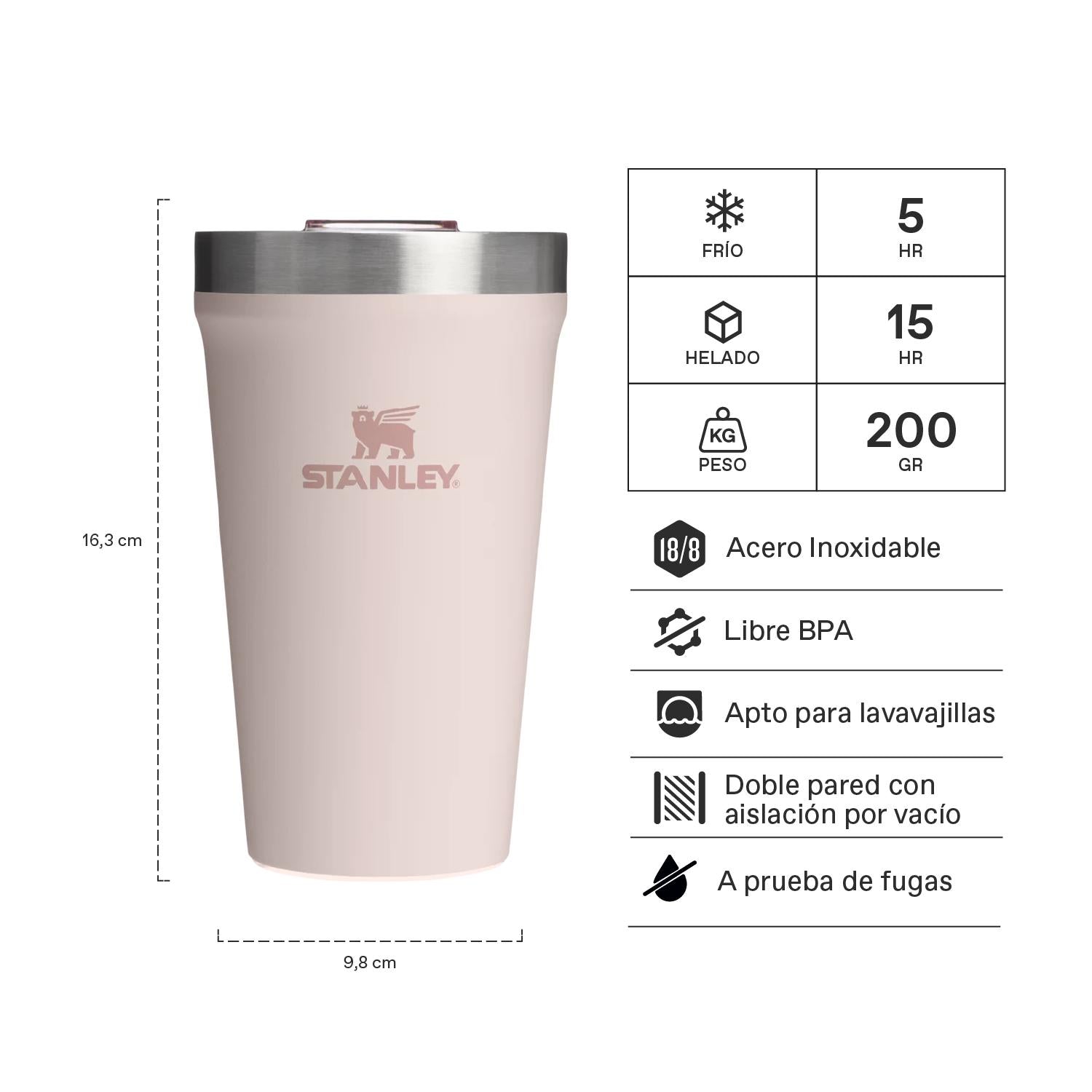 Vaso de Cerveza Tumb Rose Quartz | 473 ml