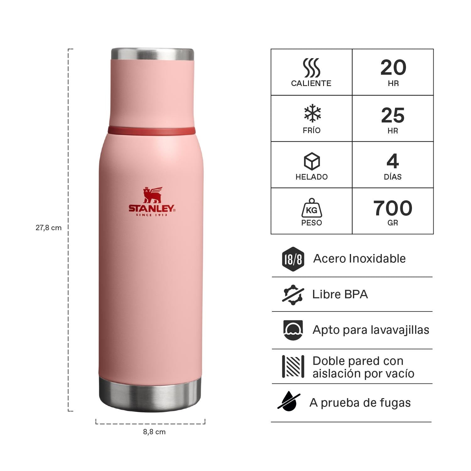 Termo Adventure To-Go Rosado | 750 ml
