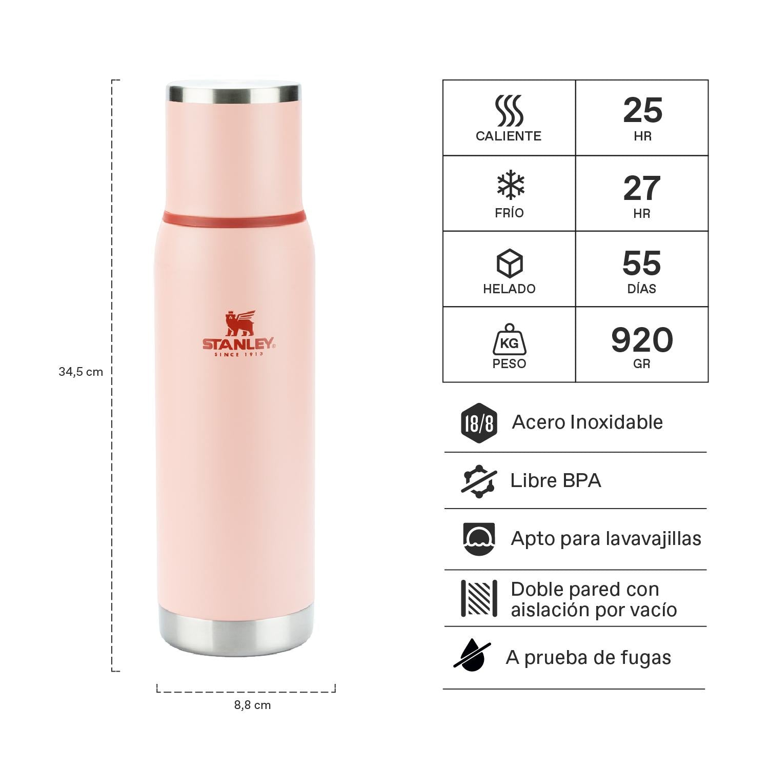 Termo Adventure To-Go Rosado | 1 lt