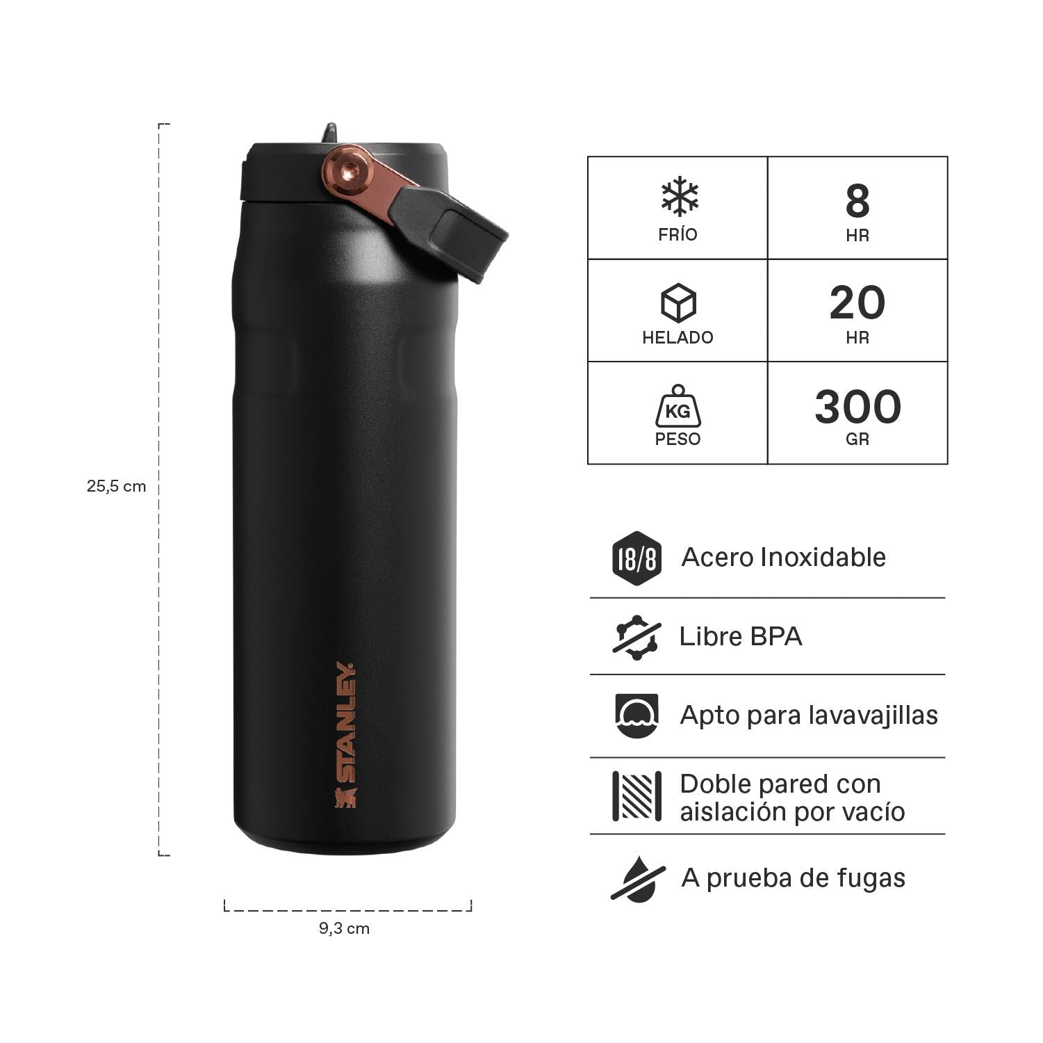 Botella Flip Straw 2,0 Aerolight Black | 710 ml MESSI X STANLEY 1913