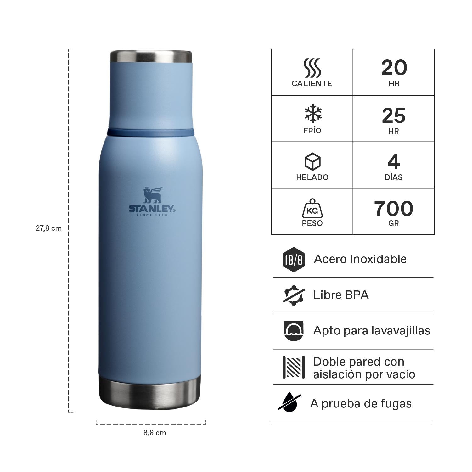 Termo Adventure To-Go Celeste | 750 ml