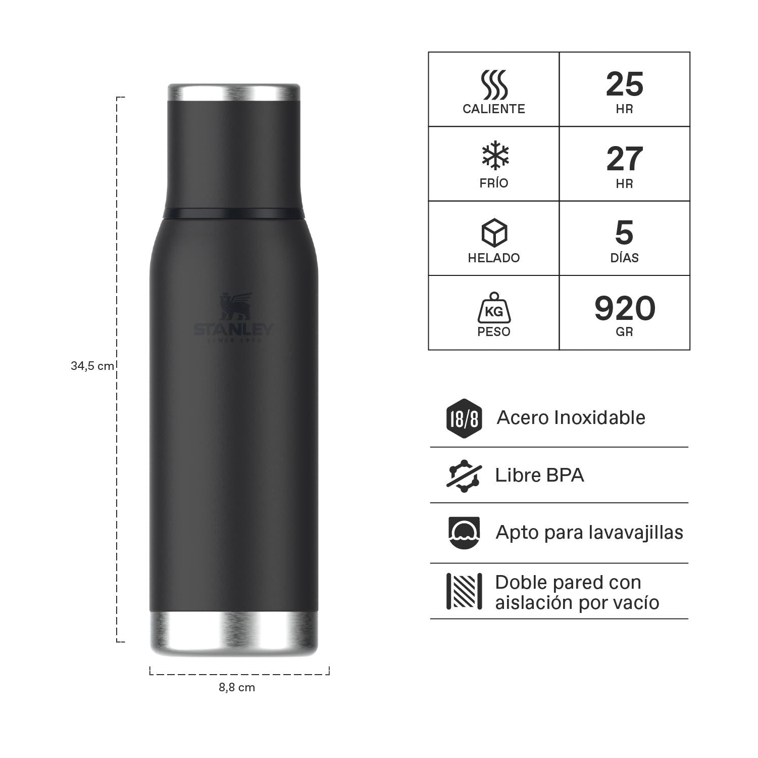 Termo Stanley Adventure To-Go Black 2.0 | 750 Ml