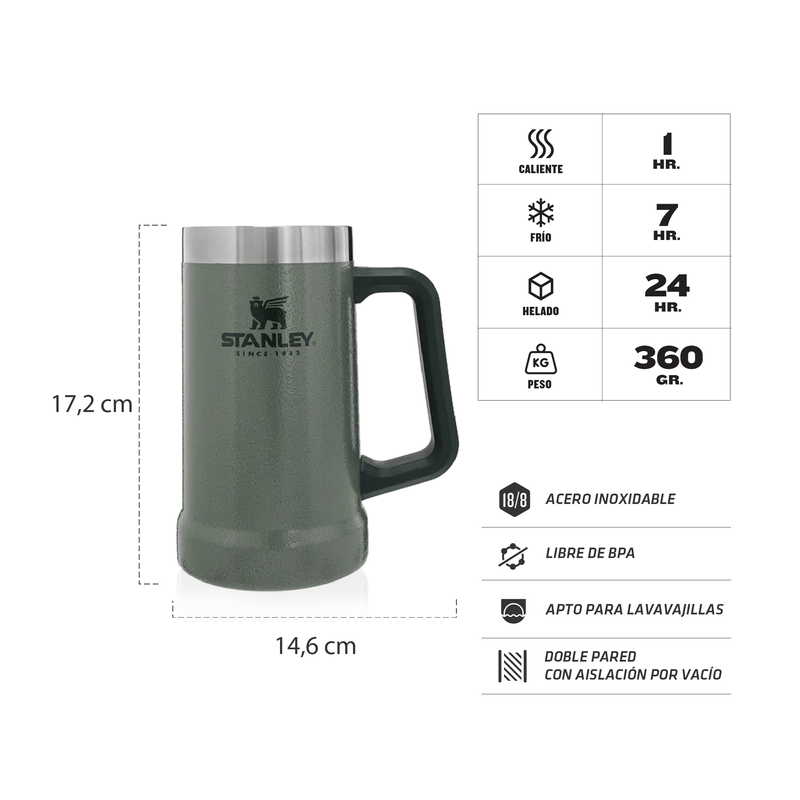 Vaso de Cerveza Adventure Verde | 709 ml