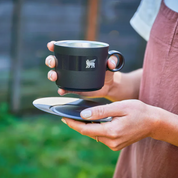 Taza de Capuchino Daybreak con plato Negra | 192 Ml